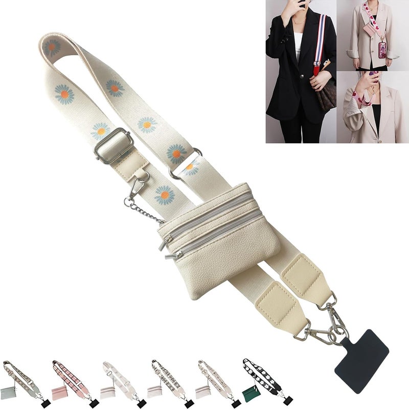 CUEDM Cell Phone Lanyard Crossbody,Adjustable Cell Phone Strap with Wristlet,Clip and Go Strap for Phone with Wallet - Image 1